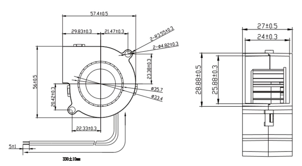 MFB6028 Dimensions